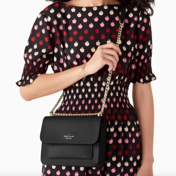 Kate Spade Remi Flap Chain Crossbody Box Bag Black NWT - Picture 2 of 16